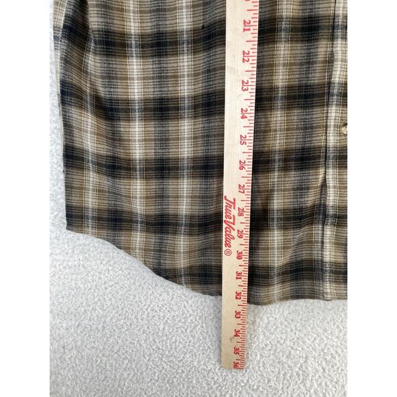VTG Northwest Territory Flannel Shacket Mens Large Beige Plaid Nylon Lined - Picture 4 of 13